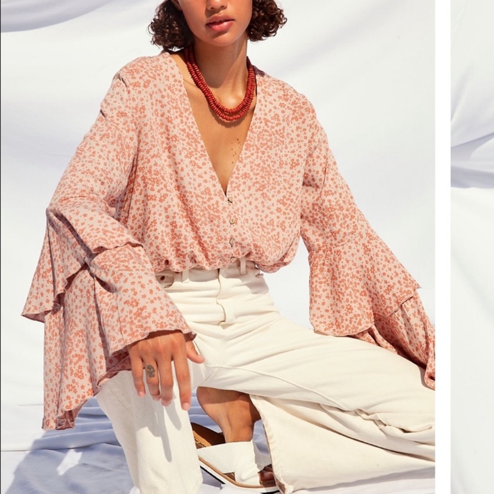 Free people ditsy floral bodysuit size SMALL